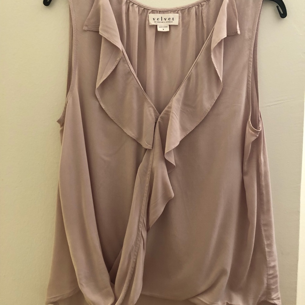 Velvet brand top with ruffles - blush pink